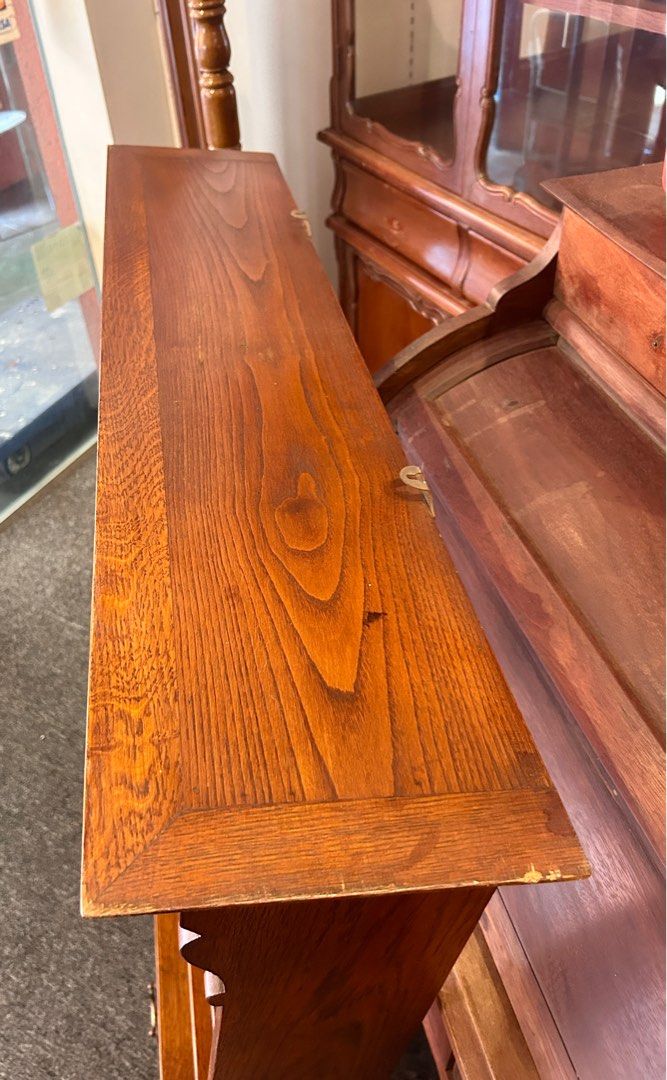 Vintage SOLID WOOD wall shelves with drawers, Furniture & Home Living, Furniture, Shelves