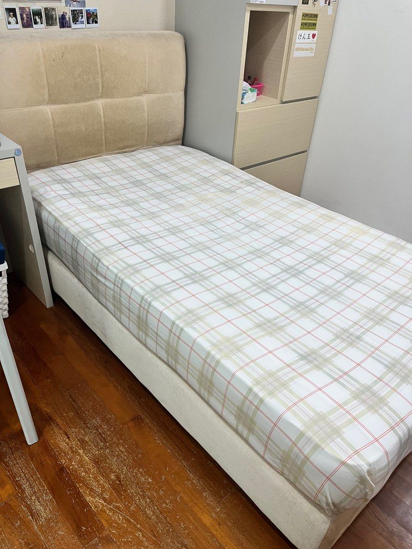 Super Single Bed Frame + Mattress, Furniture & Home Living, Furniture
