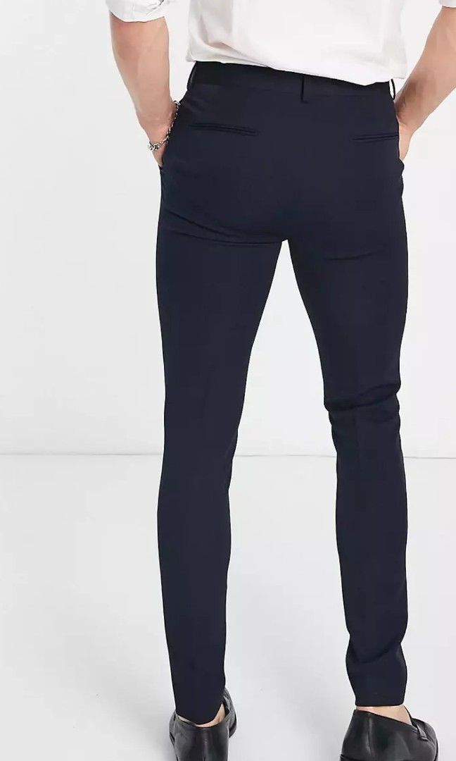 Super skinny navy trousers best sale