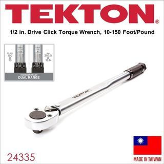 Tekton 1/2 in. Drive Click Torque Wrench, 10-150 ft.-lb. - 24335