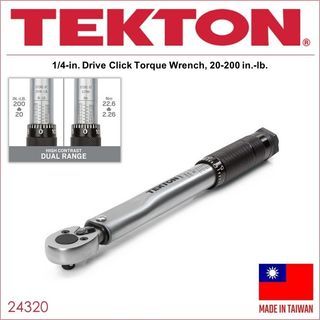 Tekton 1/4-inch Drive Click Torque Wrench, 20-200 Inch/Pound - 24320