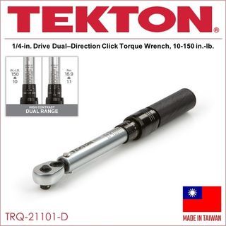 Tekton 1/4-inch Drive Dual-Direction Click Torque Wrench, 10-150 Inch/Pound - TRQ21101D