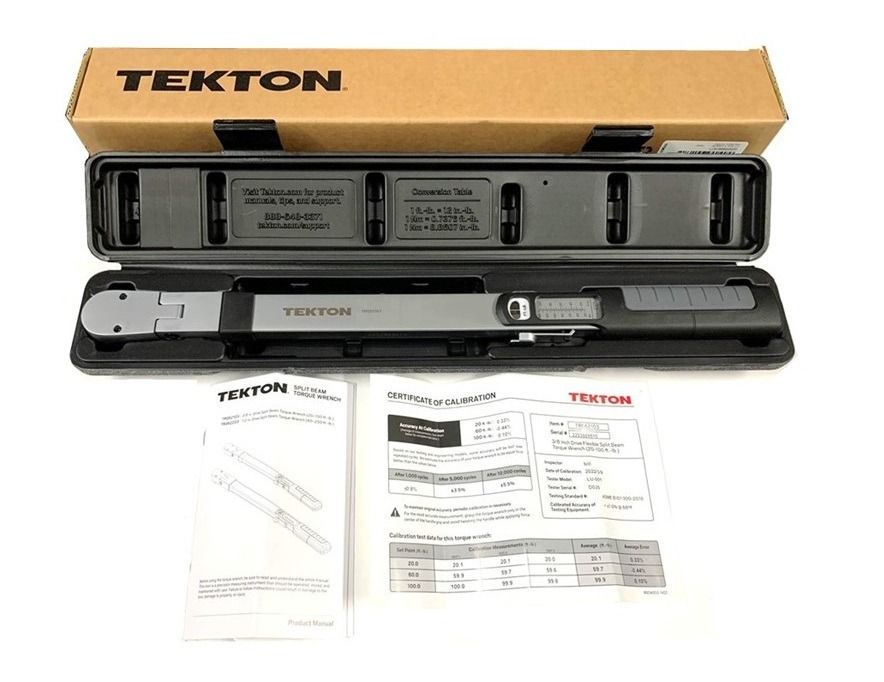 Tekton 3/8inch Drive Split Beam Torque Wrench, 20100 Foot/Pound