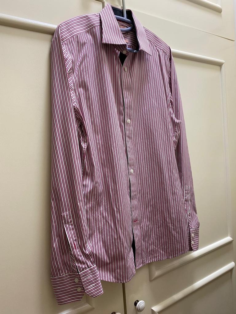THOMAS PINK Red /White Check DRESS SHIRT MENS 17 -43 cm