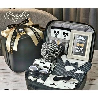 Tuxedo Black Baby Boy Gift Set In Exclusive Baby Cabin Size Luggage