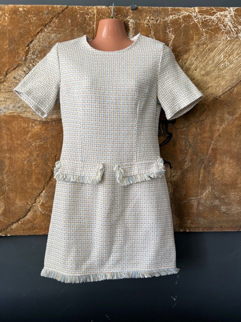tweed dress with shirt