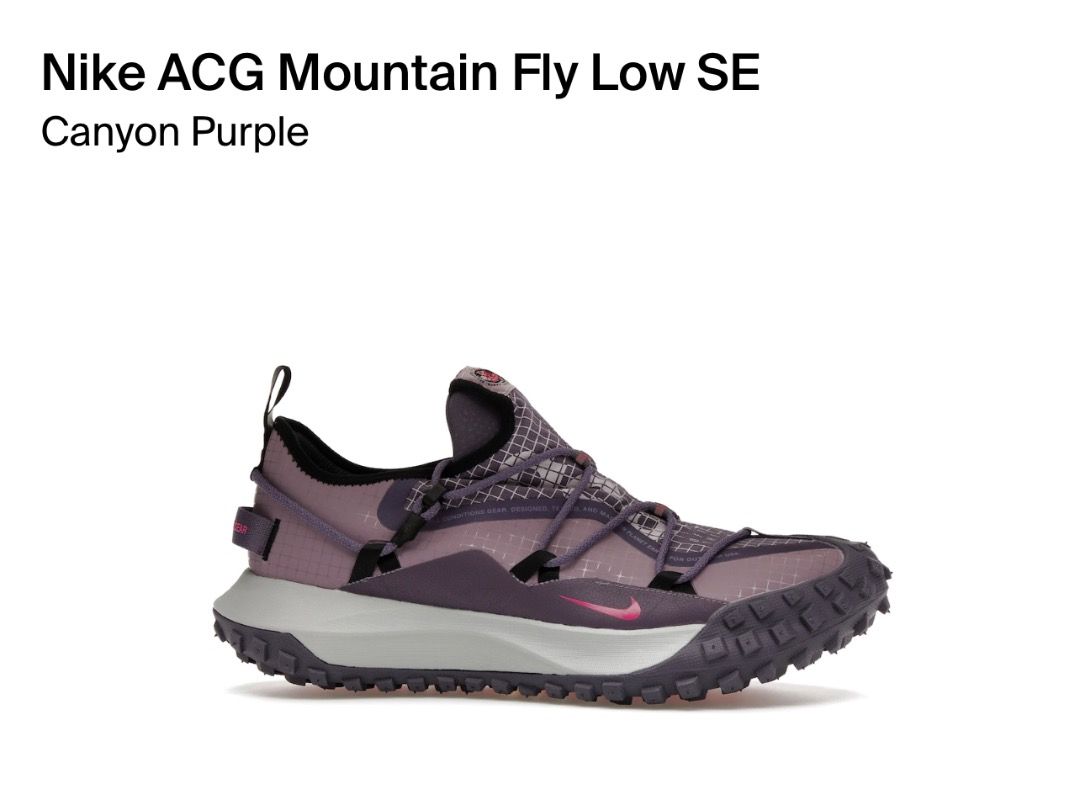US9.5) Nike ACG Mountain Fly Low SE Canyon Purple, 男裝, 鞋, 波鞋