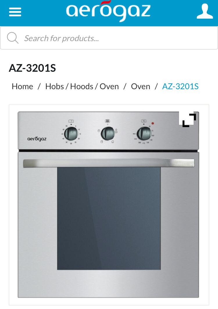 Used Aerogaz AZ3201S builtin electric oven, TV & Home Appliances