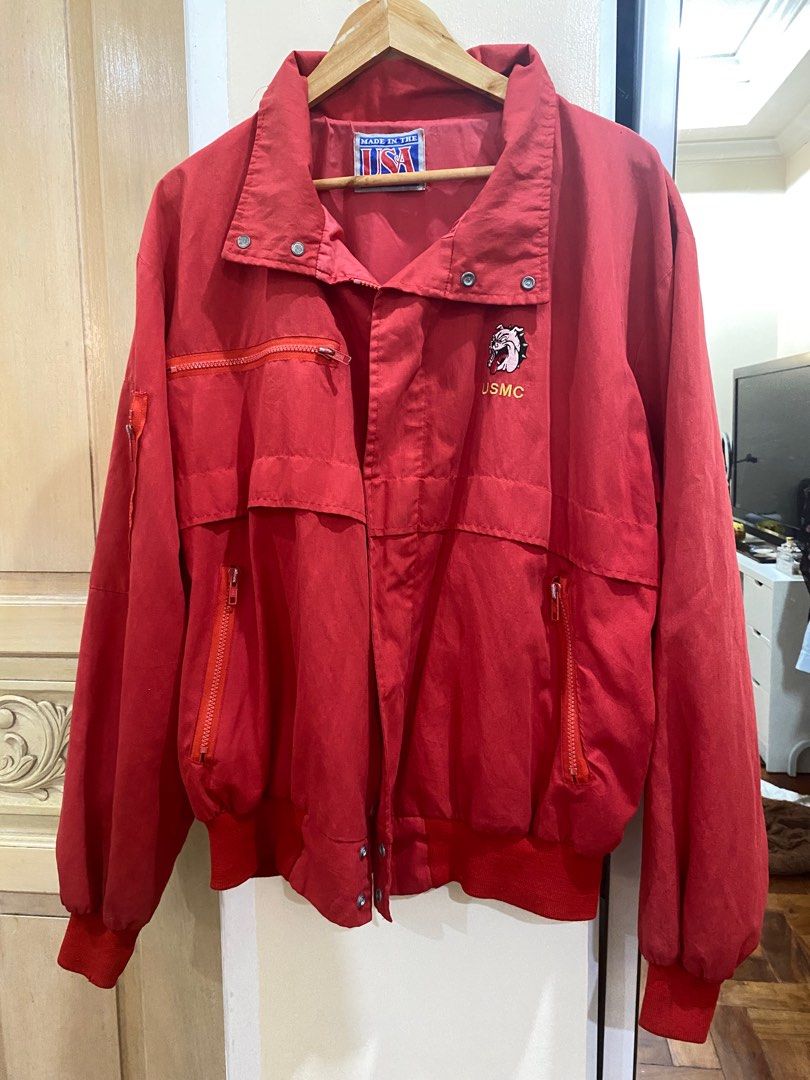 Red Usmc Jacket USMC Red Vintage Oversized Jacket, Men's Fashion, Coats, Jackets and ...