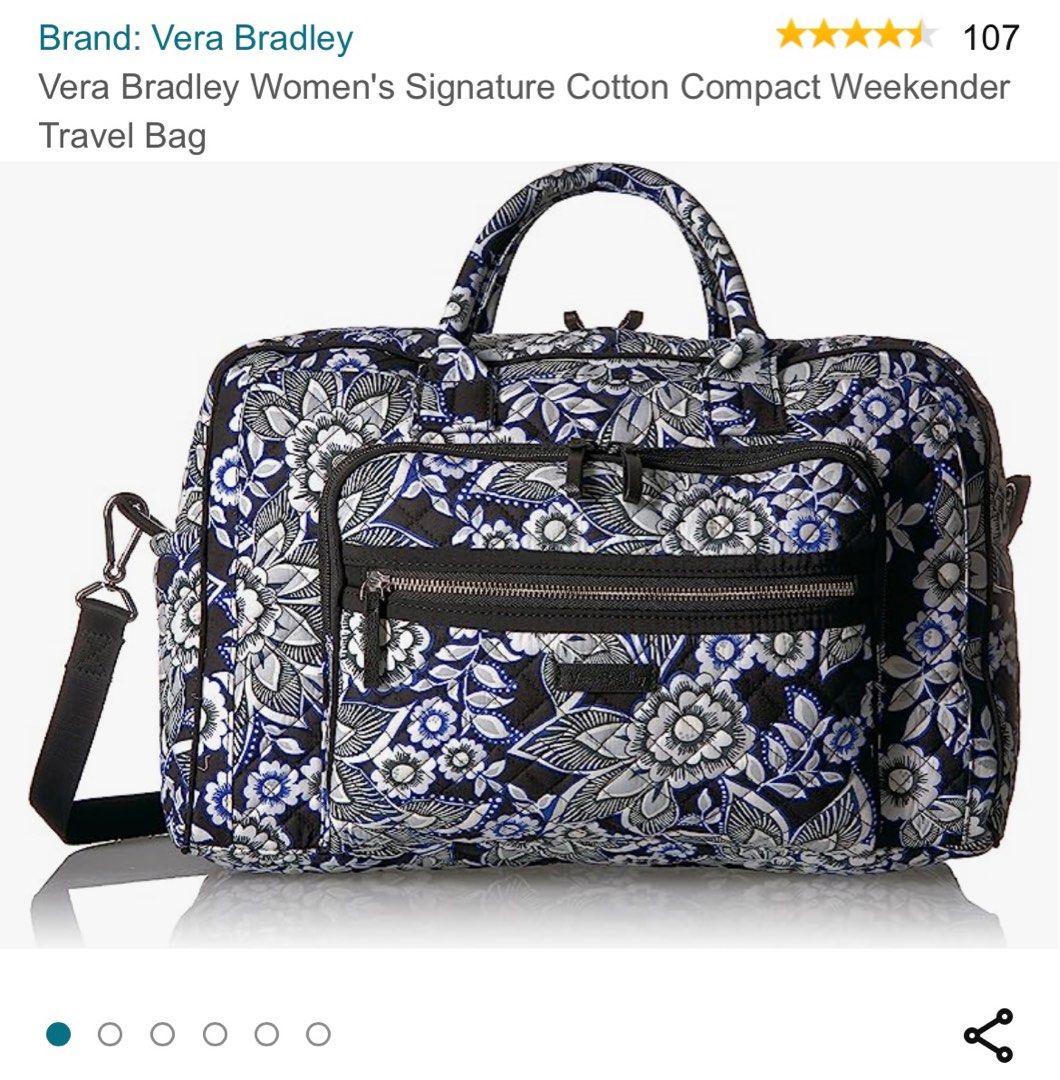 Vera Bradley Weekender Travel Bag Snow Lotus