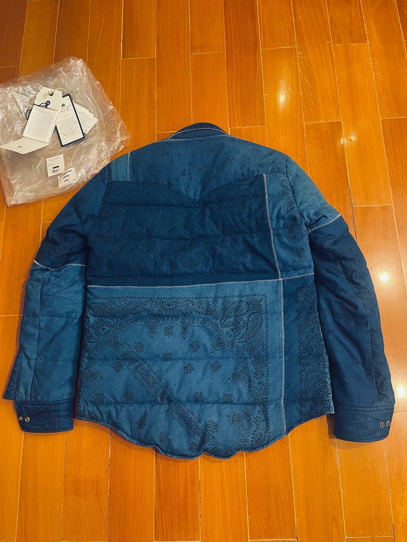 visvim ict kerchief down jacket n.d size 1 indigo, 名牌, 服裝