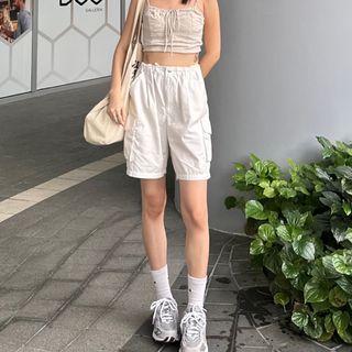 white cargo shorts