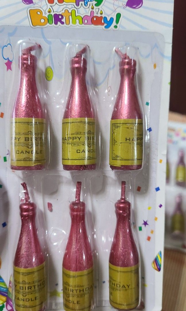 Wine bottle birthday candles (Category: Occasions & Party Supplies) located in Pasig City. Submitted by js.authenticlux (Listing ID 1225372361, Image 3). Description: * wine bottle bday candles * 100 each pack * call txt 09178029682.
