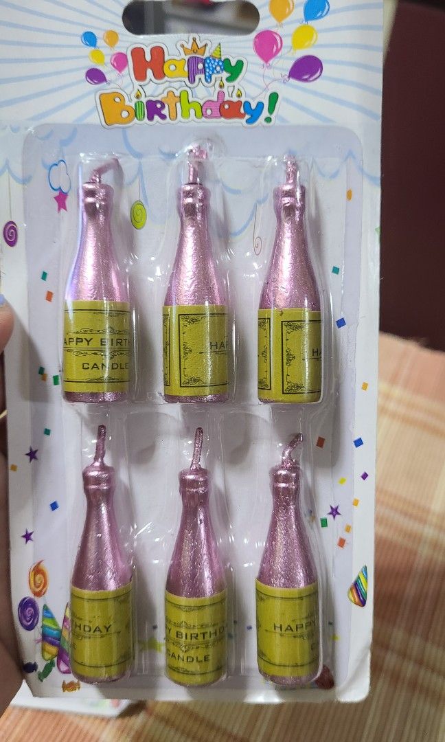 Wine bottle birthday candles (Category: Occasions & Party Supplies) located in Pasig City. Submitted by js.authenticlux (Listing ID 1225372361, Image 2). Description: * wine bottle bday candles * 100 each pack * call txt 09178029682.