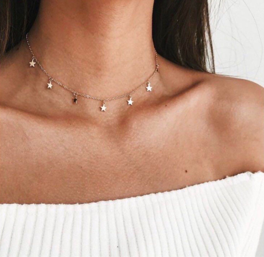 Gold choker new arrivals with stars