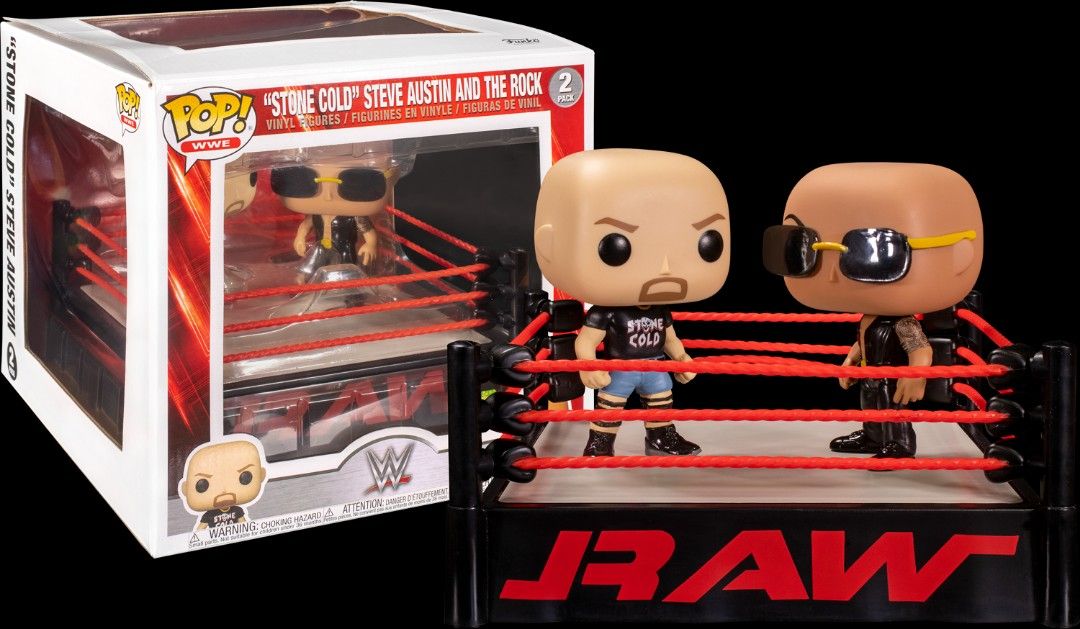 Funko Pop! WWE - The Rock vs Stone Cold with Wrestling Ring Moments 