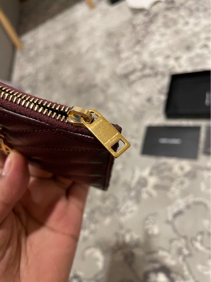 Ysl card store holder zipper