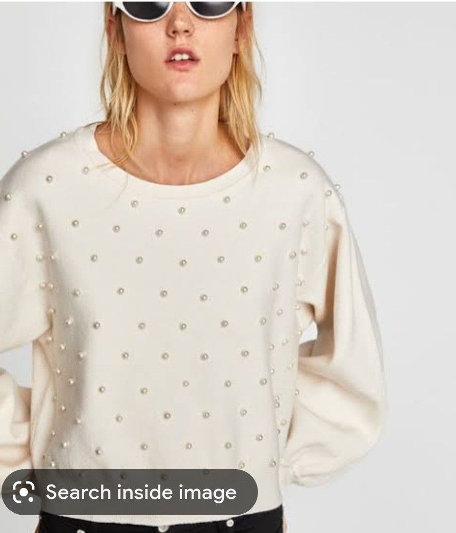 Zara embellished sweater 2025