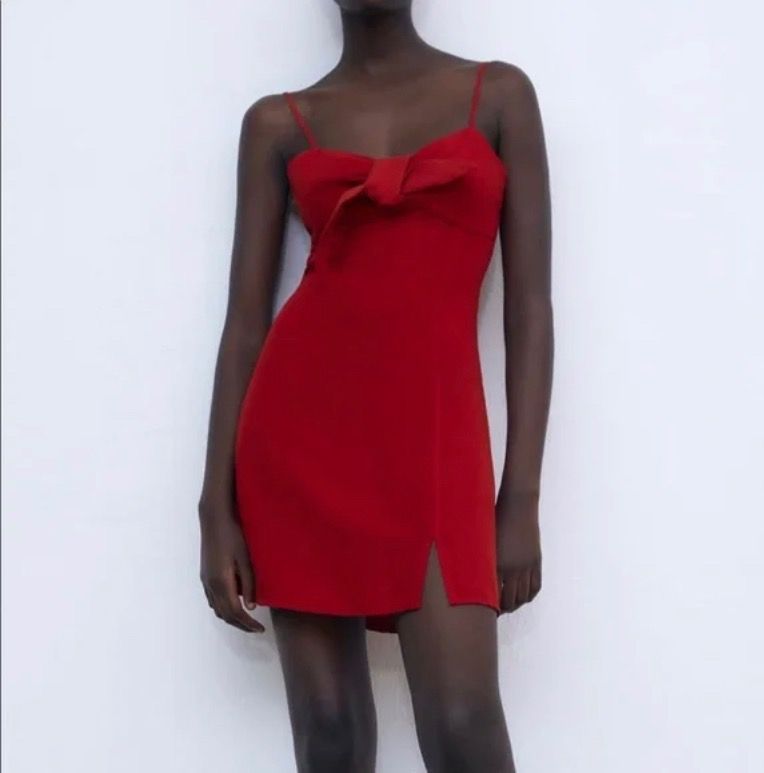 Zara red mini linen dress, Women's Fashion, Dresses & Sets, Dresses on  Carousell