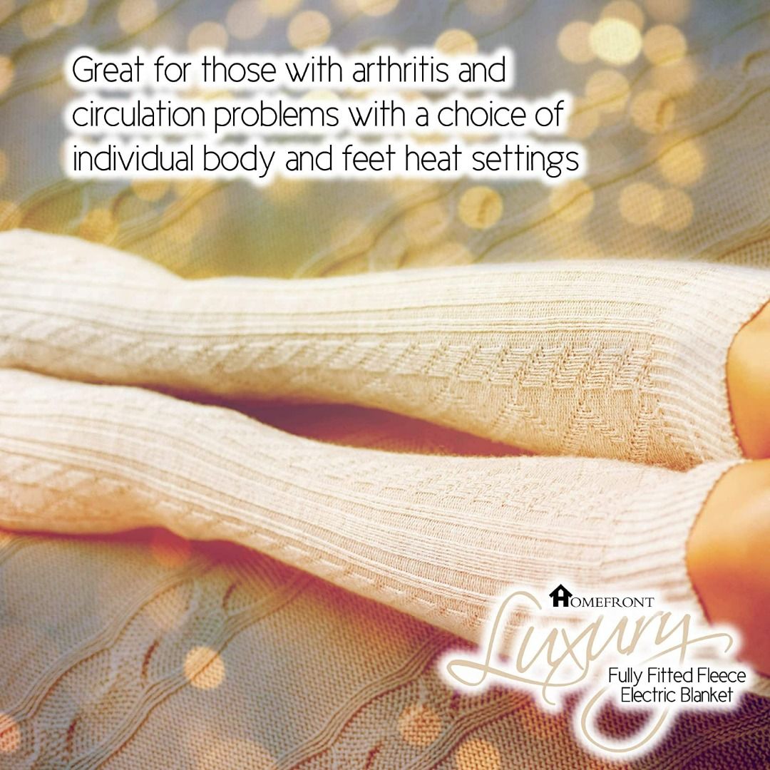3654) HOMEFRONT ELECTRIC BLANKET KING SIZE BED DUAL CONTROL 152 X 203 X 40CM PREMIUM FLEECE
