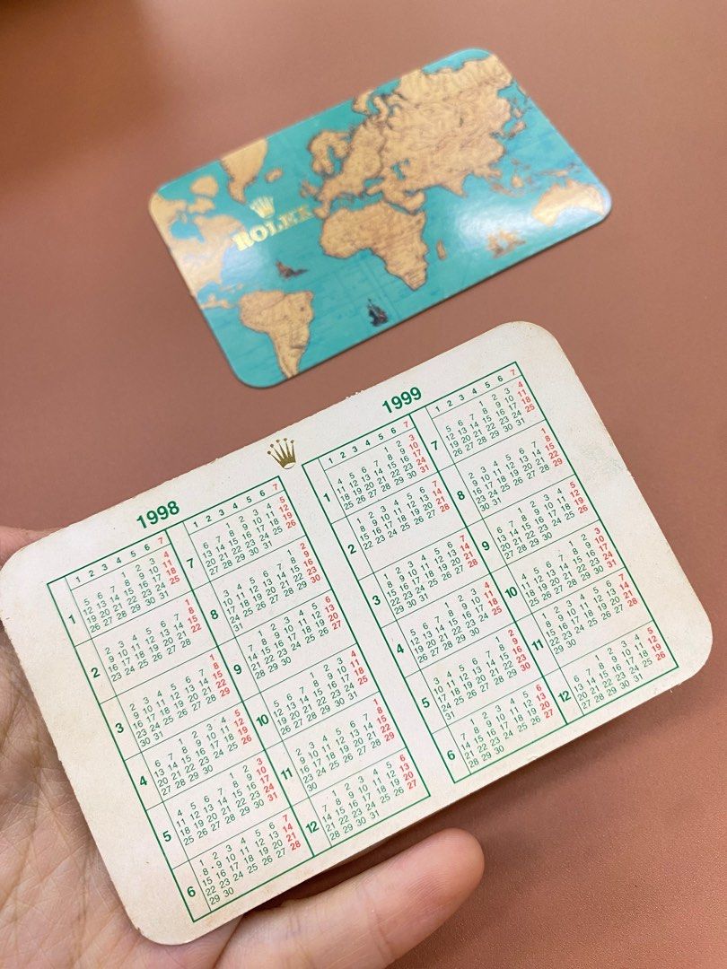 1998 1999 Rolex Calendar Card Hobbies Toys Collectibles