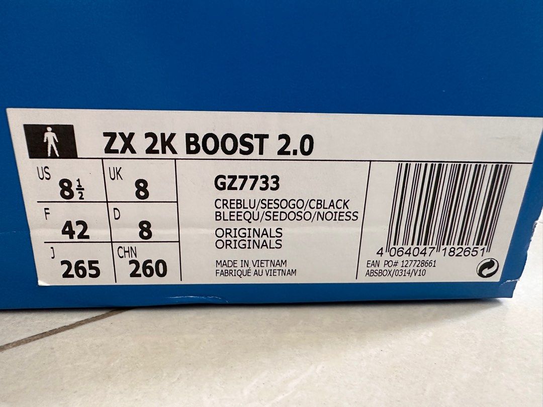 Adidas ZX 2K Boost 2.0 UK8 US8.5, Men's Fashion, Footwear