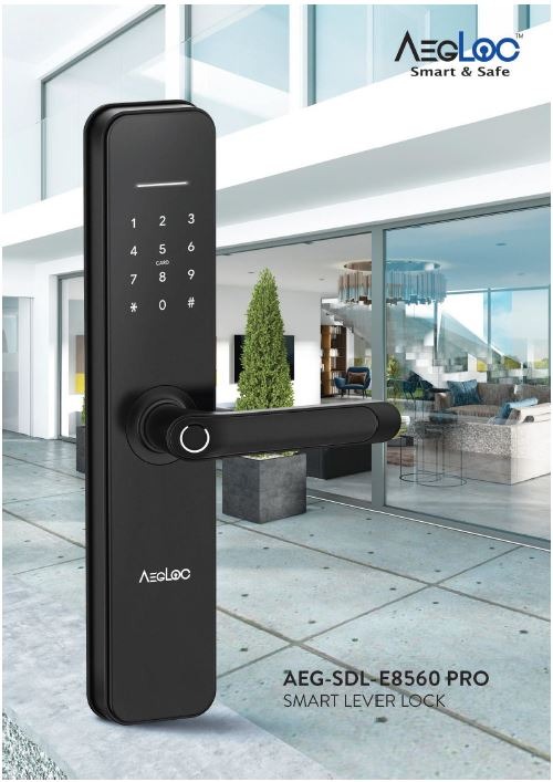AEGLOC Smart Lever Lock AEGSDLE8560 PRO BLACK, Furniture & Home