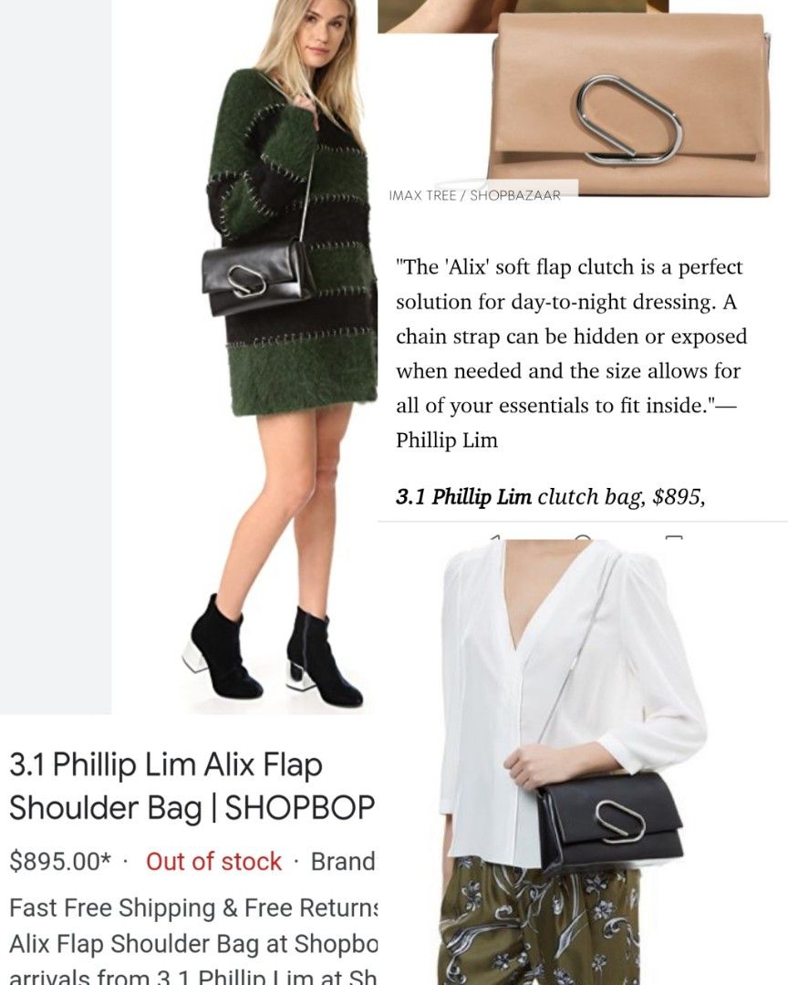Authentic 3.1 Phillip Lim Alix Soft flap Clutch or Shoulder bag