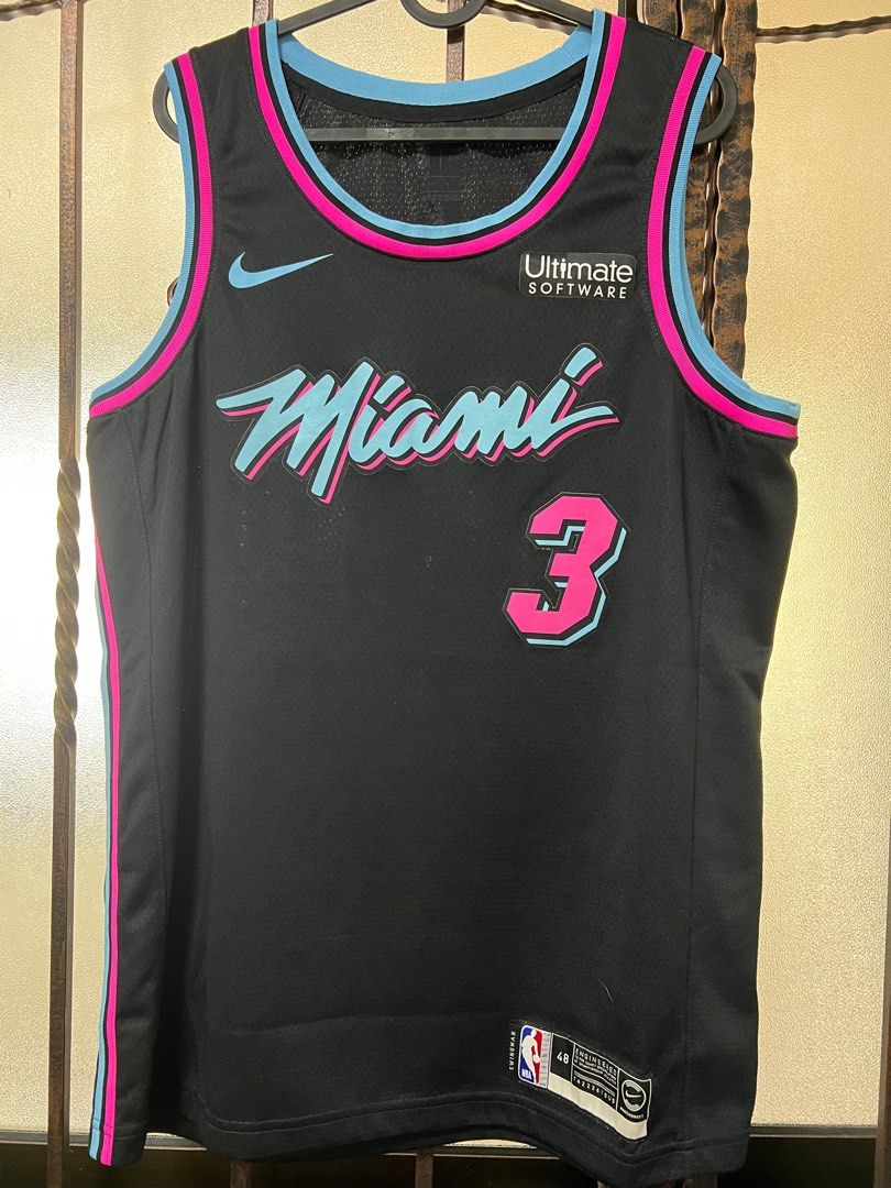 MIAMI HEAT DWAYNE WADE #3 City Edition jersey size XL Miami Vice