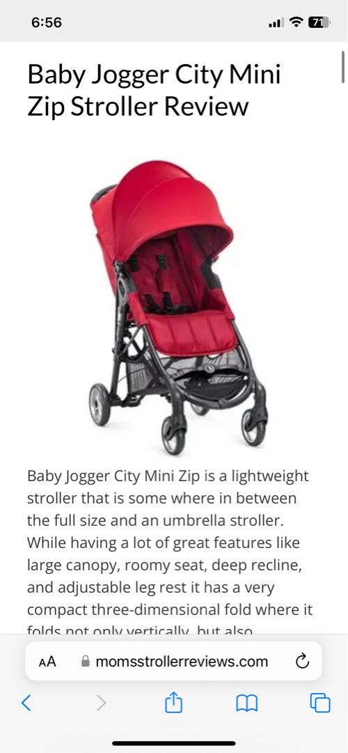 Baby jogger sales mini zip review