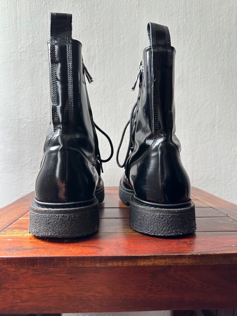 DIOR HOMME Pebble leather Combat Boots AW07  ARCHIVED