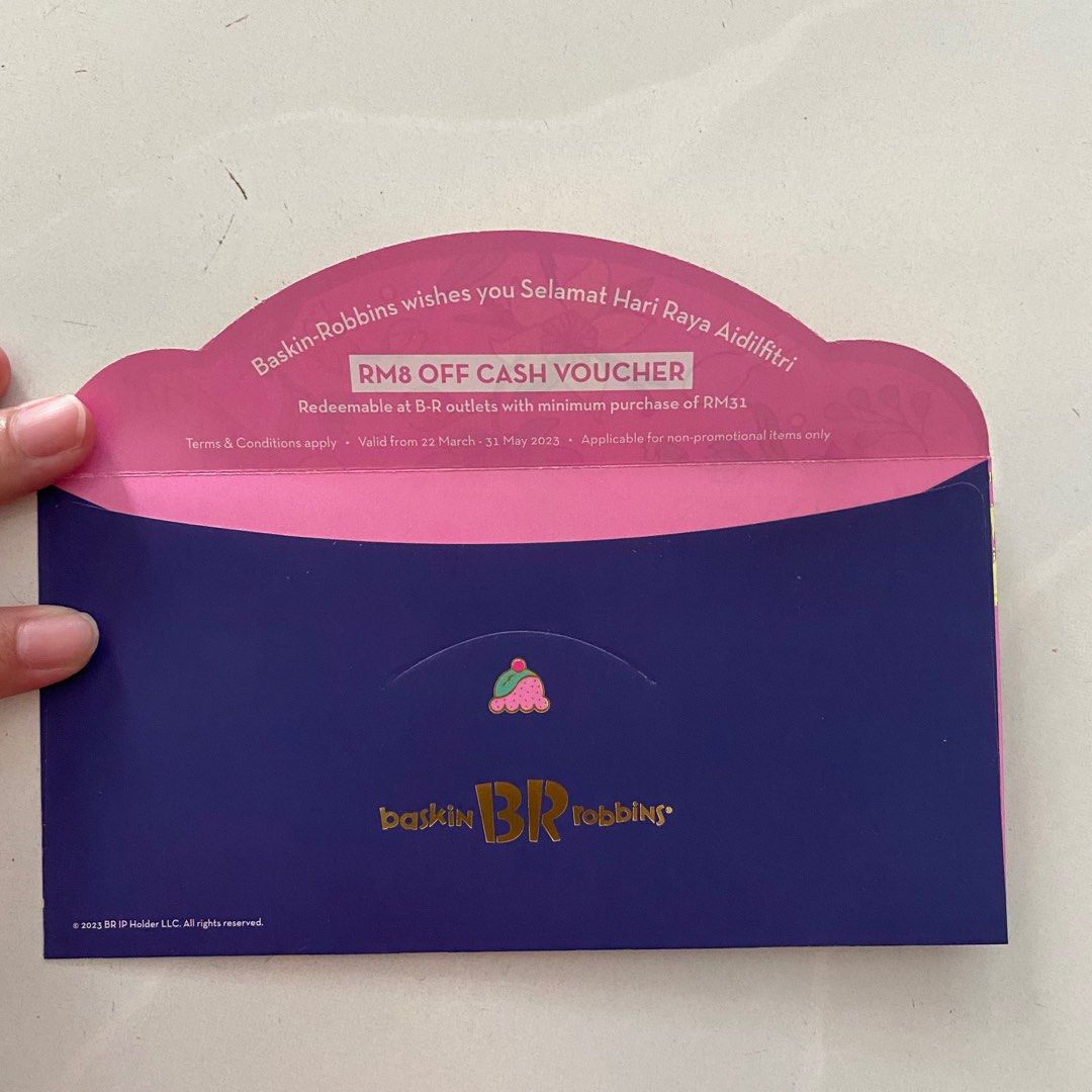 Baskin Robbins Raya Packet (RM8 cash voucher) EXP 31 May 2023, Tickets