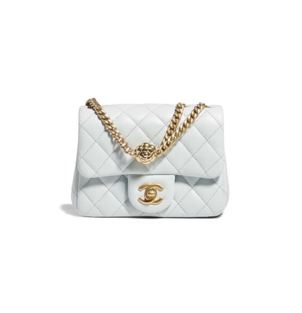 Chanel Blue 2023 Mini Sweet Camellia Flap Bag