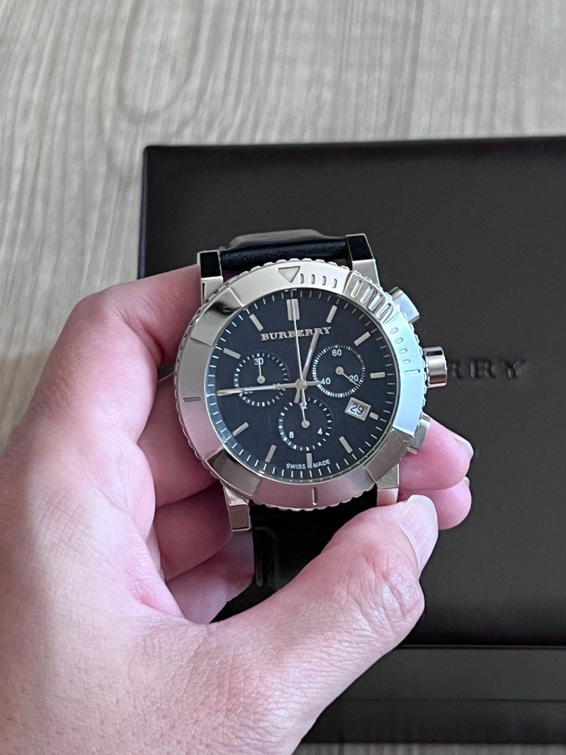 Burberry men's watch leather strap store