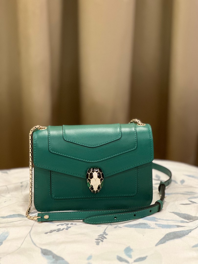 Bulgari Bvlgari Green Serpenti Forever Leather Crossbody Bag Pony-style  calfskin ref.519735 - Joli Closet