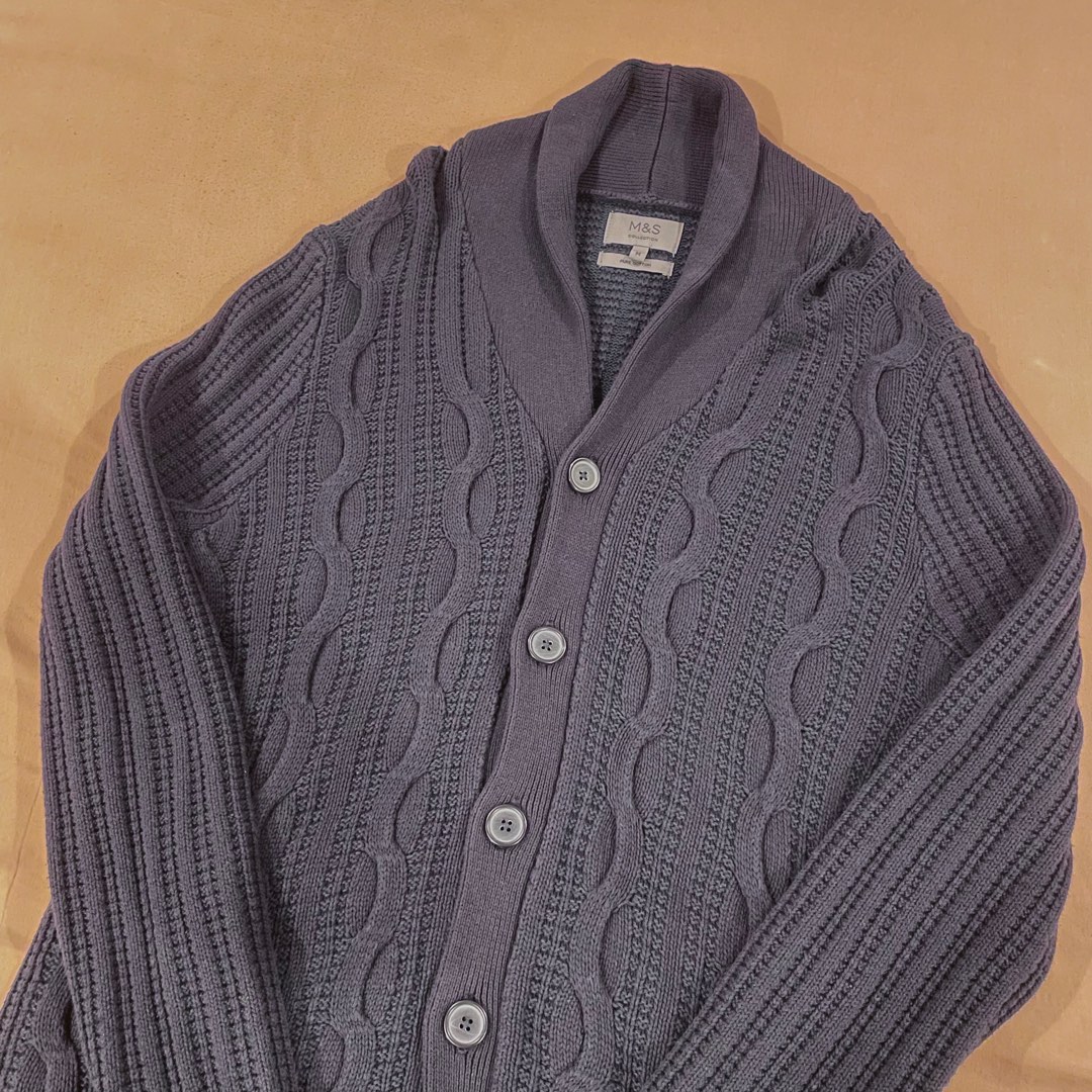 Cardigan Femme Marks & Spencer – Taille UK 12 – Laine Marron – Très Bon état