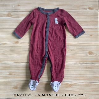 Carters Red Striped Frogsuit