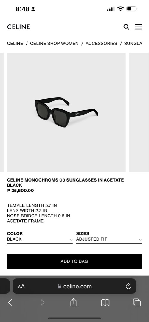 Celine eyewear classic havana, Women's Fashion, Watches & Accessories