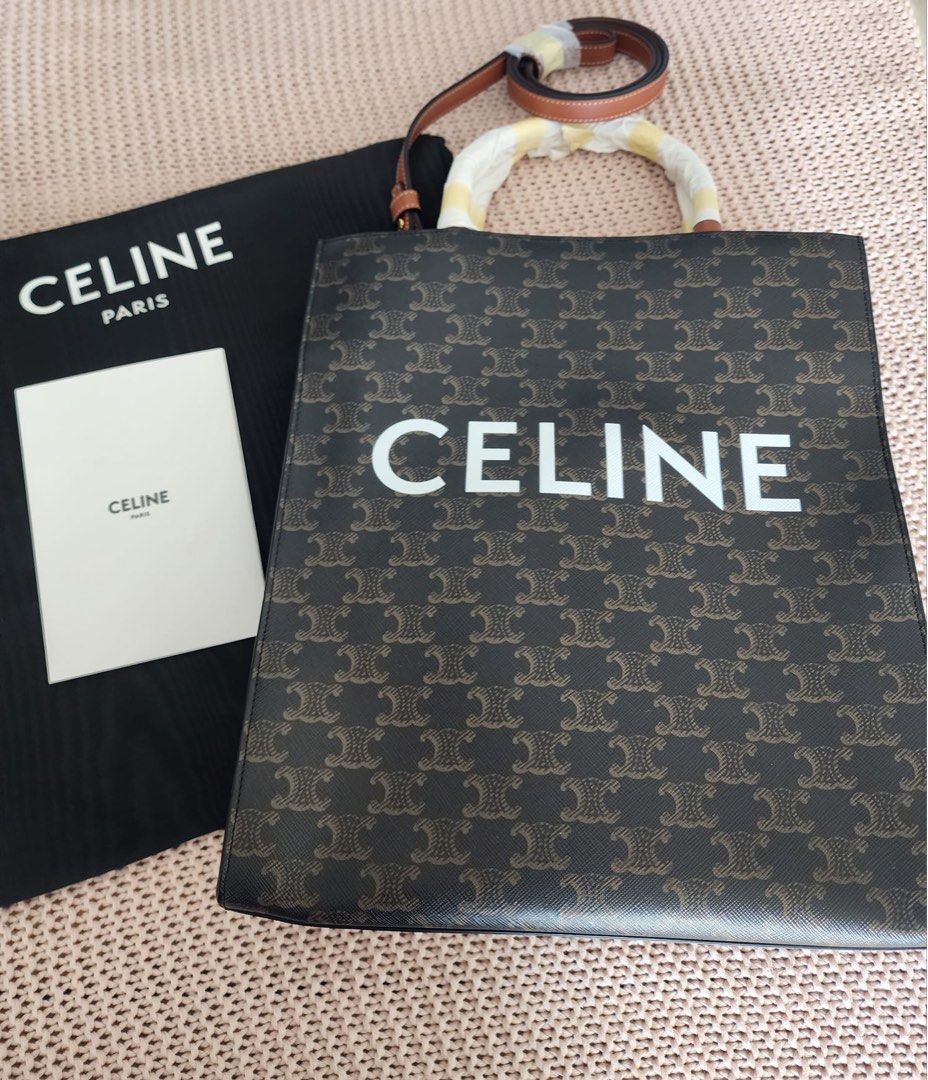 Celine cabas vertical online in triomphe canvas