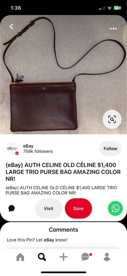 ✓Authentic CELINE Trio Sling Bag (Small), Luxury, Bags & Wallets on  Carousell