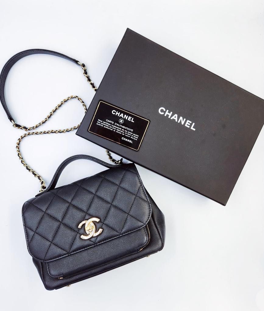 Chanel Black Quilted Grained Calfskin Small Business Affinity Gold  Hardware, 2020-2021 Available For Immediate Sale At Sotheby's