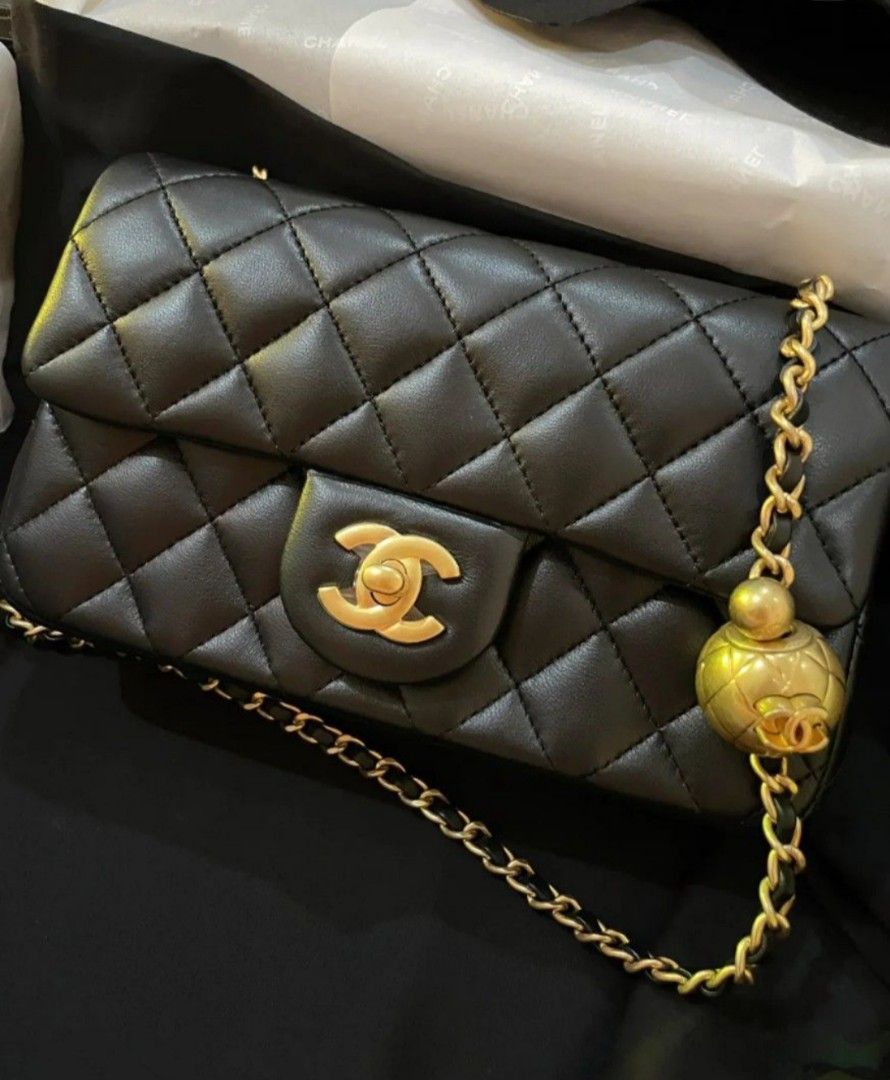CHANEL Pearl Crush Classic Flap CF Mini Rectangle, Luxury, Bags