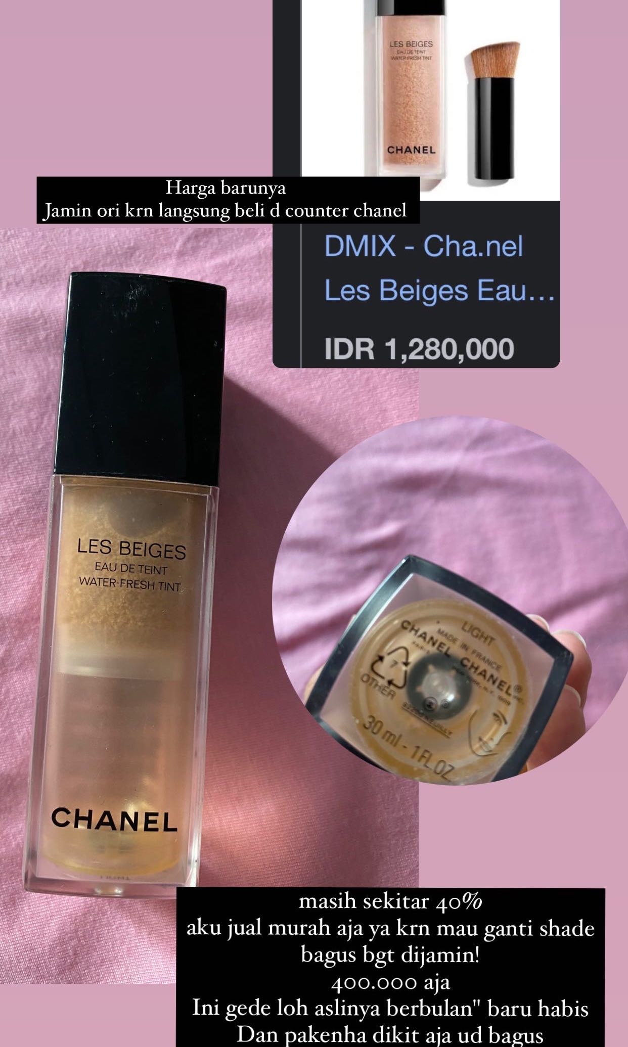 Chanel water fresh tint, Kesehatan & Kecantikan, Rias Wajah di Carousell
