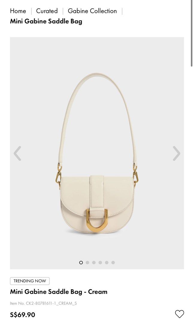 Charles & Keith Mini Gabine Saddle Bag, Women's Fashion, Bags & Wallets