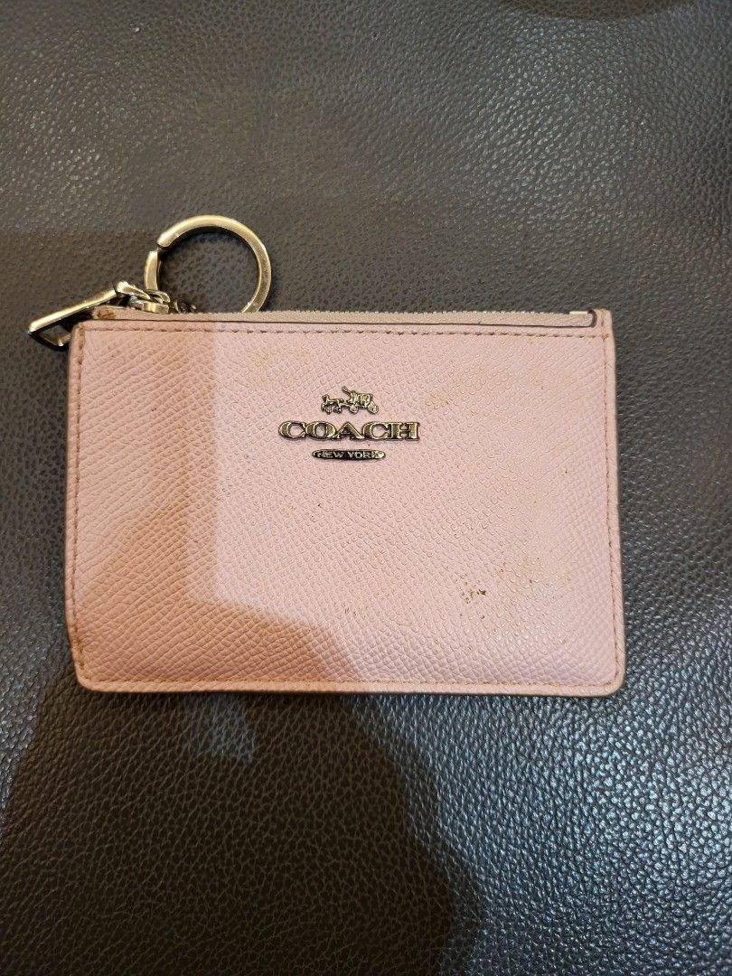 Coach Pink Card and Coin Holder, Women's Fashion, Bags & Wallets
