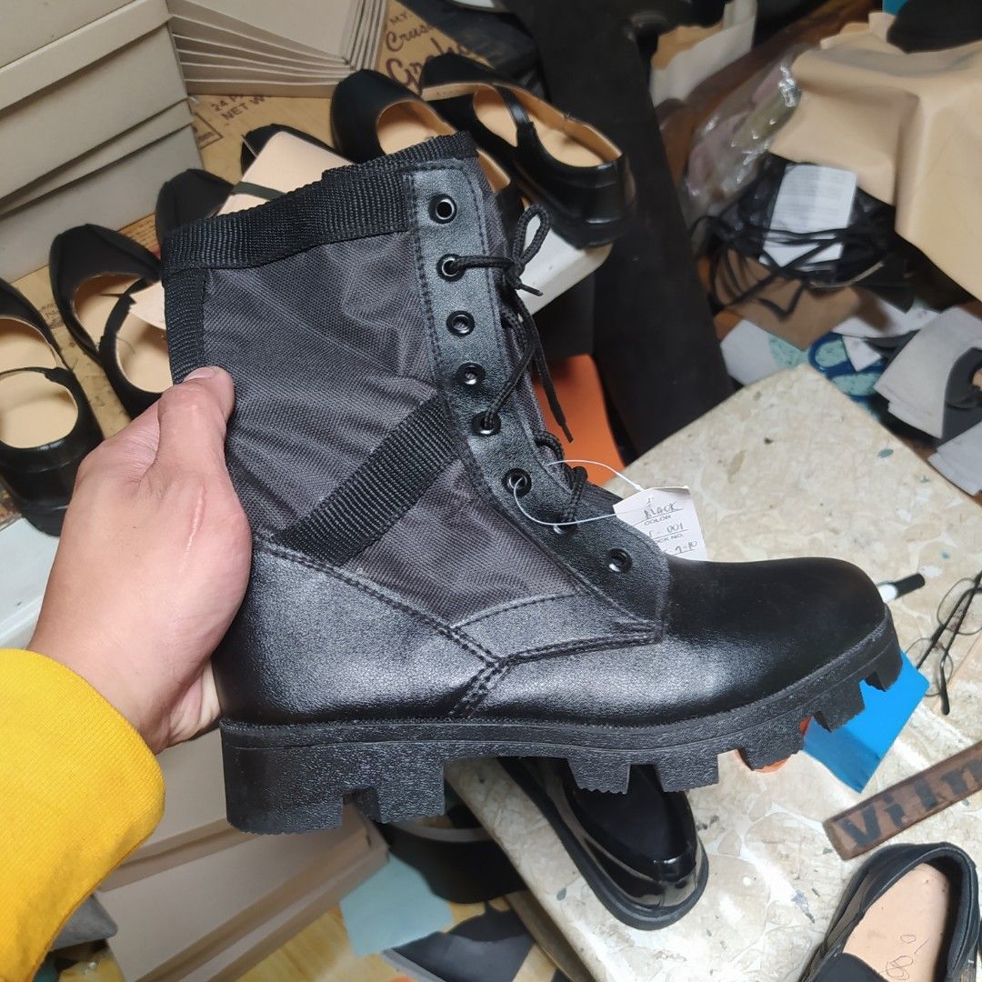 Combat shoes (Category: Boots) located in Quezon City. Submitted by shoedaddy (Listing ID 1225541738, Image 2). Description: Brand new combat shoes made in marikina Available size 6 = 40 7 = 41 8 = 42 9 = 43 10 = 44 11 = 45 12 =46.