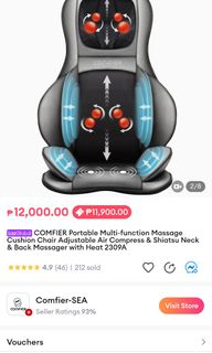 Comfier Cordless Neck Massager with Heat, Portable Rechargeable Shiats