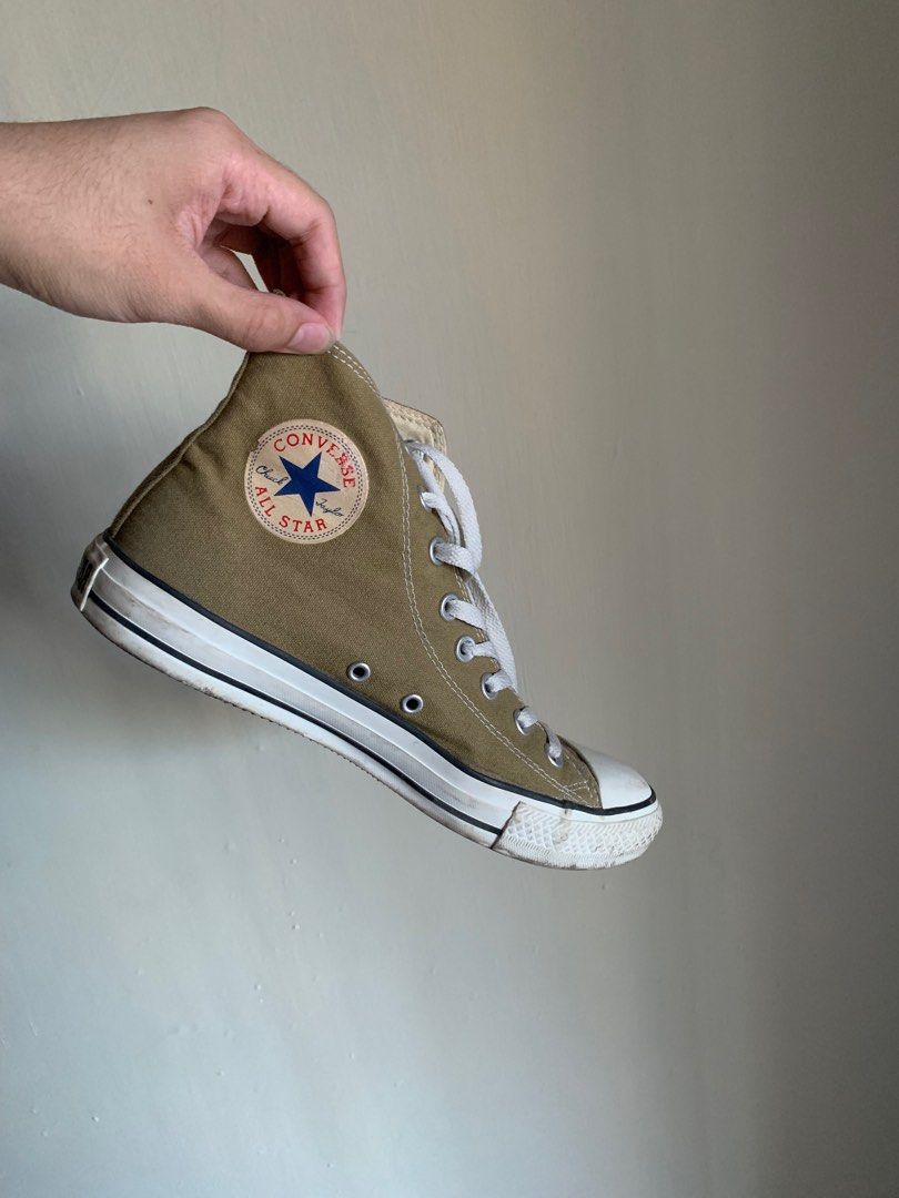 Sepatu Converse Chuck Taylor All Star Canvas High Top Dark Green Size 8 /  41, Fesyen Pria, Sepatu , Sneakers di Carousell