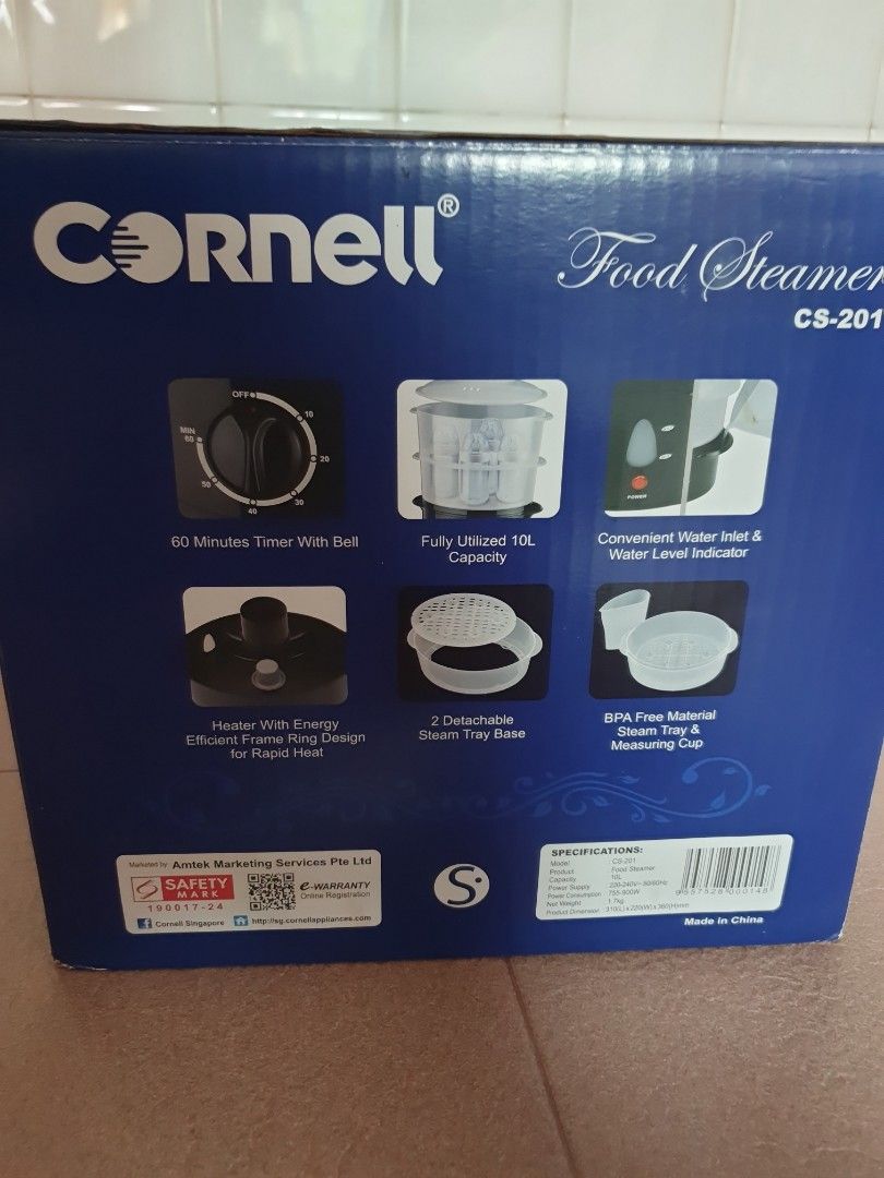 Cornell Food Steamer CS201, TV & Home Appliances, Kitchen Appliances