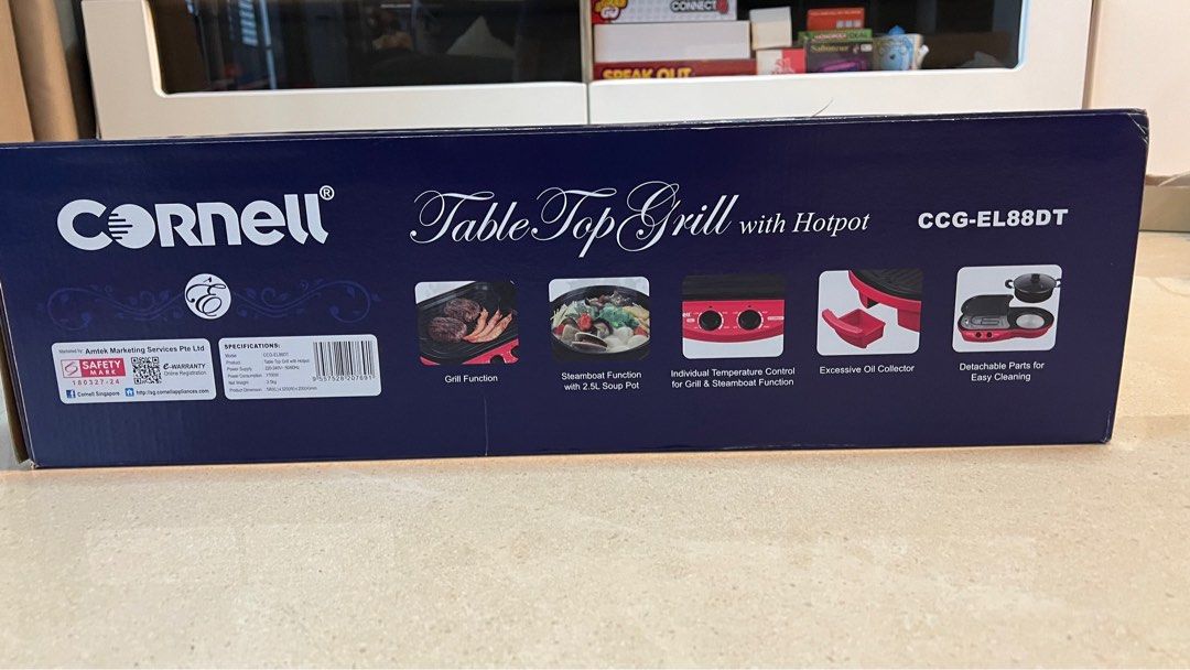 Cornell tabletop grill with hotpot, TV & Home Appliances, Kitchen